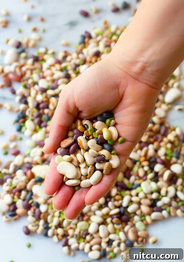 Making Healthy 15 Bean Salad Recipe: Step-by-step preparation for a delicious meal.