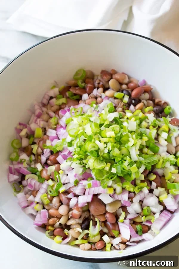 Light 15 Bean Salad Recipe: Fresh ingredients create a delicious and healthy meal.