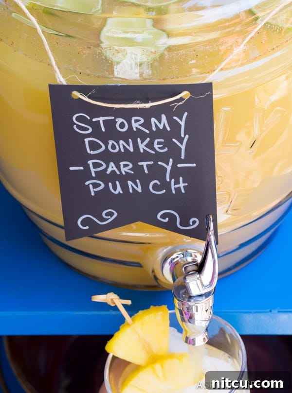 The best Stormy Donkey Party Punch recipe, perfect for entertaining large groups during summer and fall festivities.