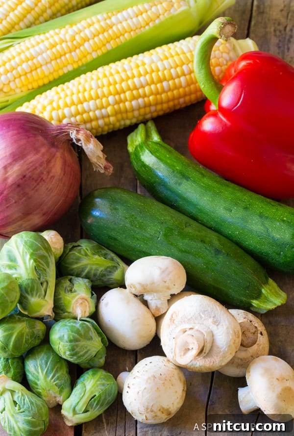 Colorful Summer Vegetables Ready for Grilling