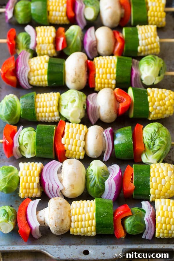 Grilled Vegetable Kabobs Brushed with Fajita Butter