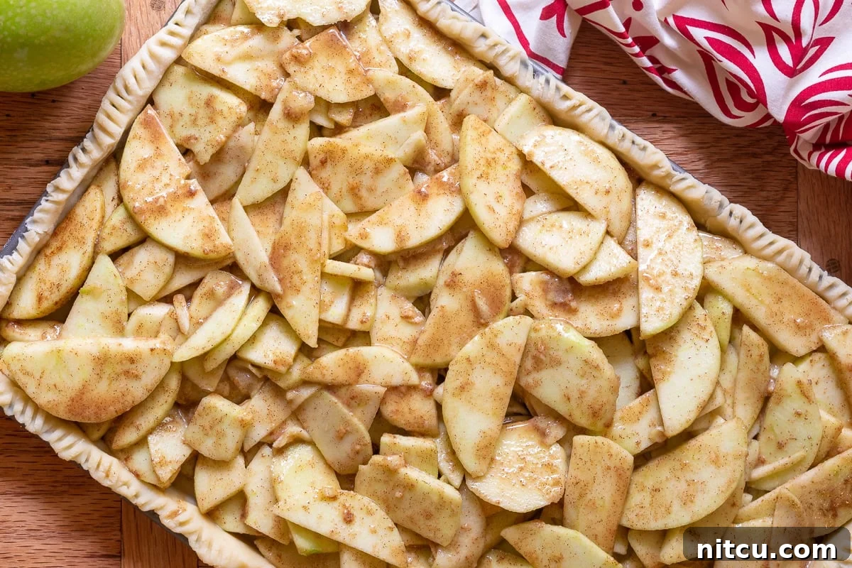 Baked apples in a slab pie