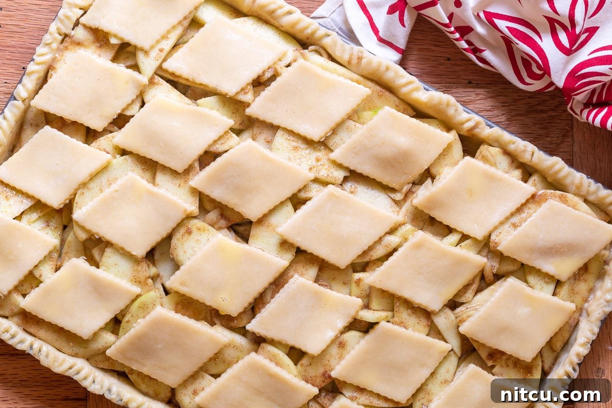 Beautifully baked dessert, Caramel Apple Slab Pie
