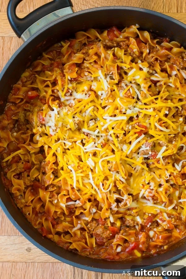 Zesty One-Pot Sloppy Joe Noodle Skillet - A Healthier Twist on a Classic