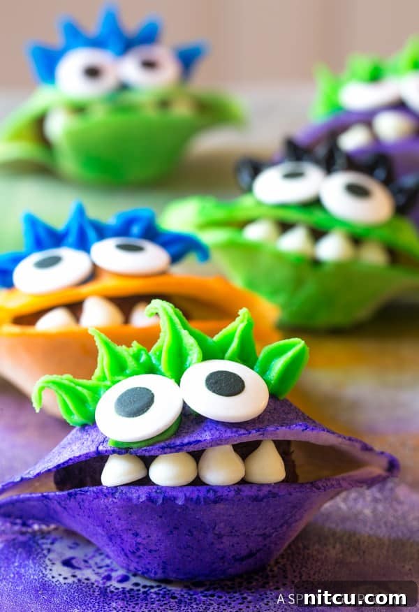 Festive Chocolate Taco Monsters for Halloween! Holiday Fun