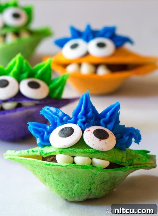 Chocolate Taco Monsters for Halloween! Cute and Delicious Spooky Dessert