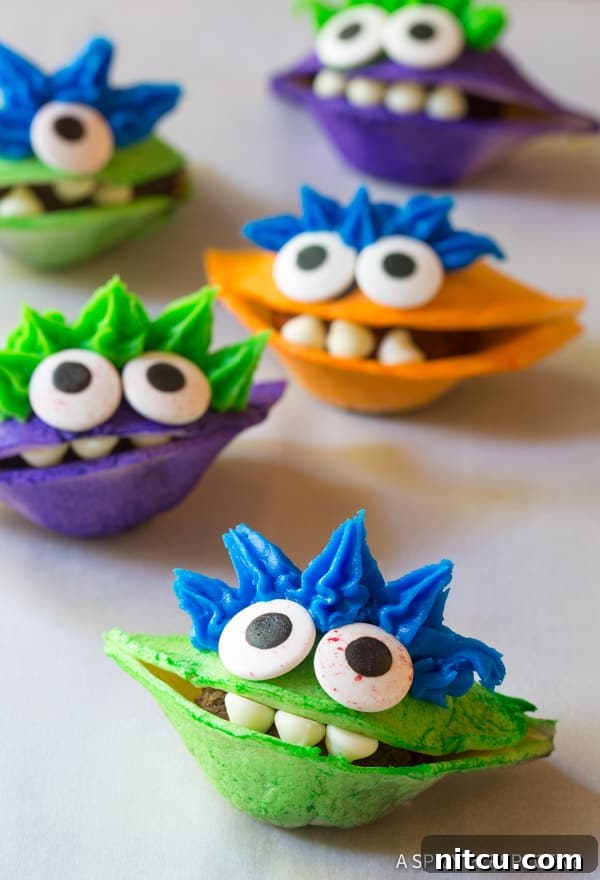 Fun to Make Chocolate Taco Monsters for Halloween! Creative Dessert Idea