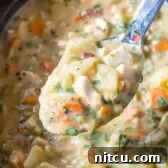 Healthy Slow Cooker Chicken Potato Soup | ASpicyPerspective.com