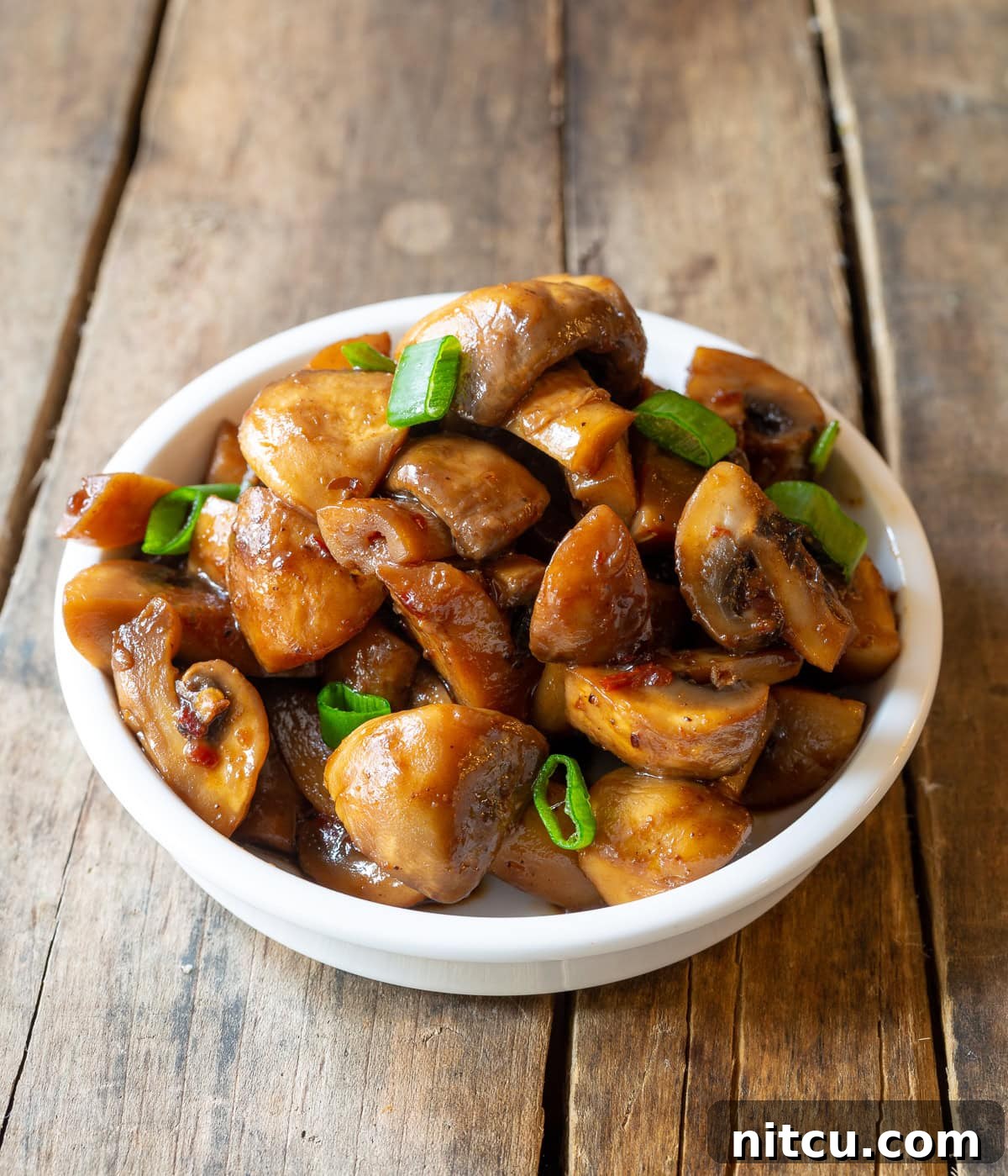 White bowl full with Chinese mushroom Recipe