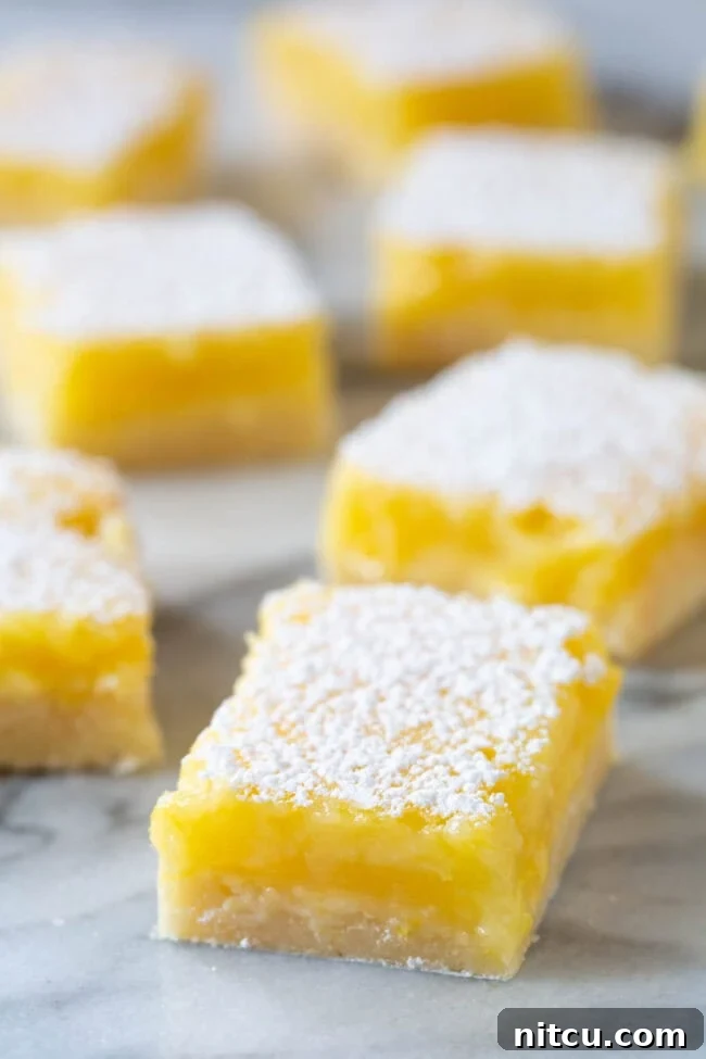 Lemon Bar Recipe - cut into lemon squares  