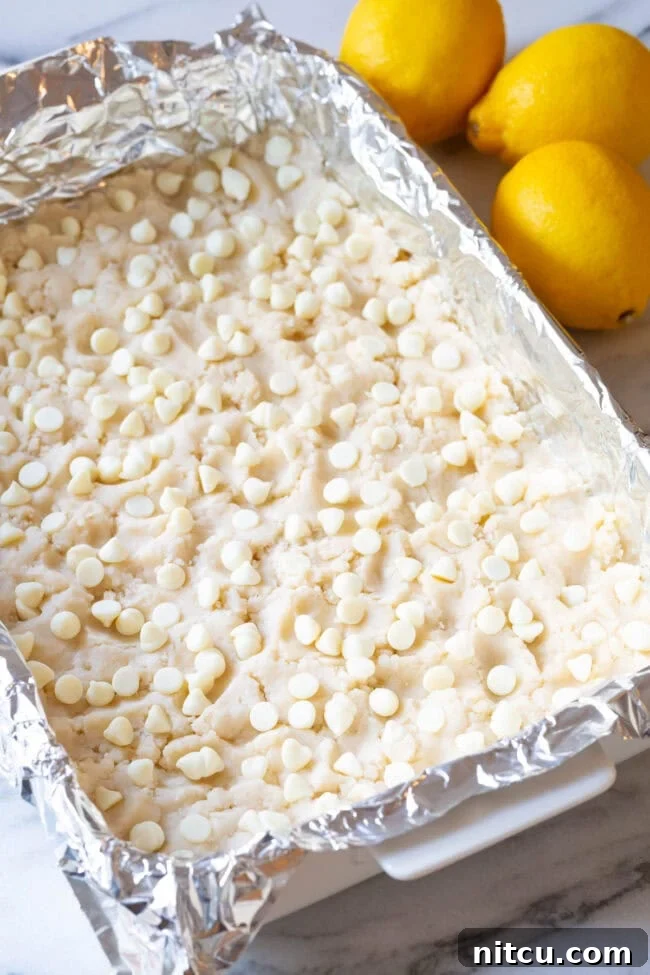 Layer recipe for lemon bars - Cookie Crust and white chocolate chips