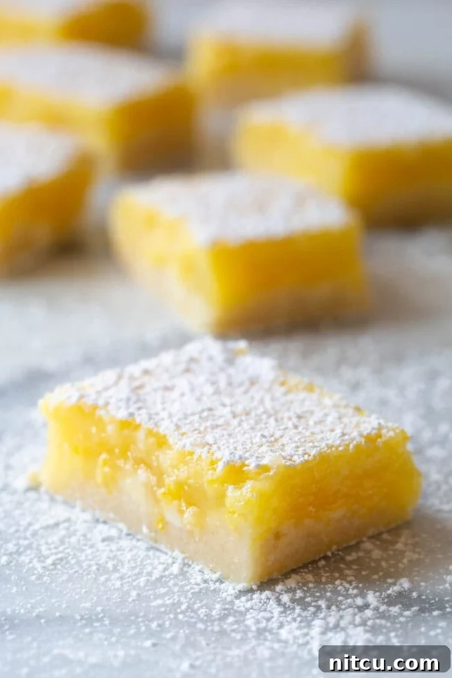Lemon Squares Recipe - cut into lemon bars of squares