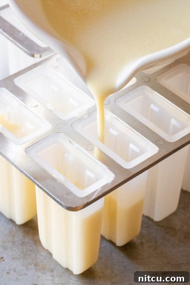 Delicious pineapple cream popsicle ready to eat