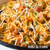 Cool Chicken Taco Pasta Salad Recipe Card Image