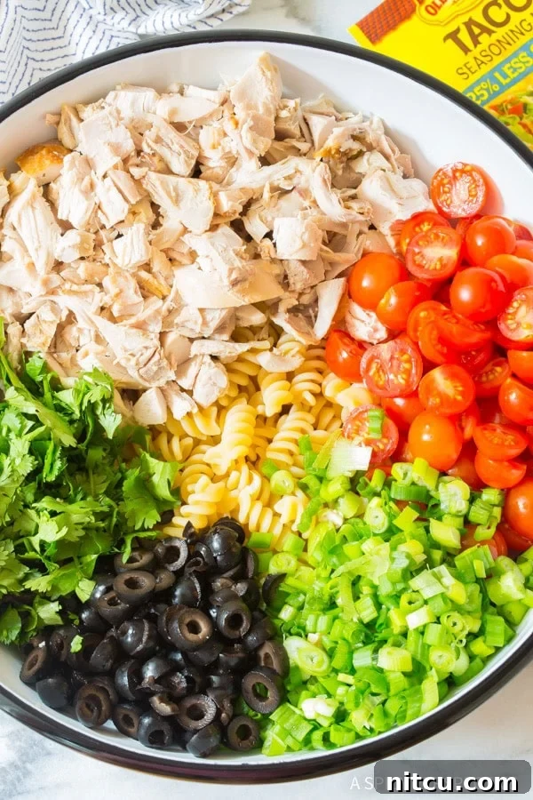 How to Assemble the Best Chicken Taco Pasta Salad
