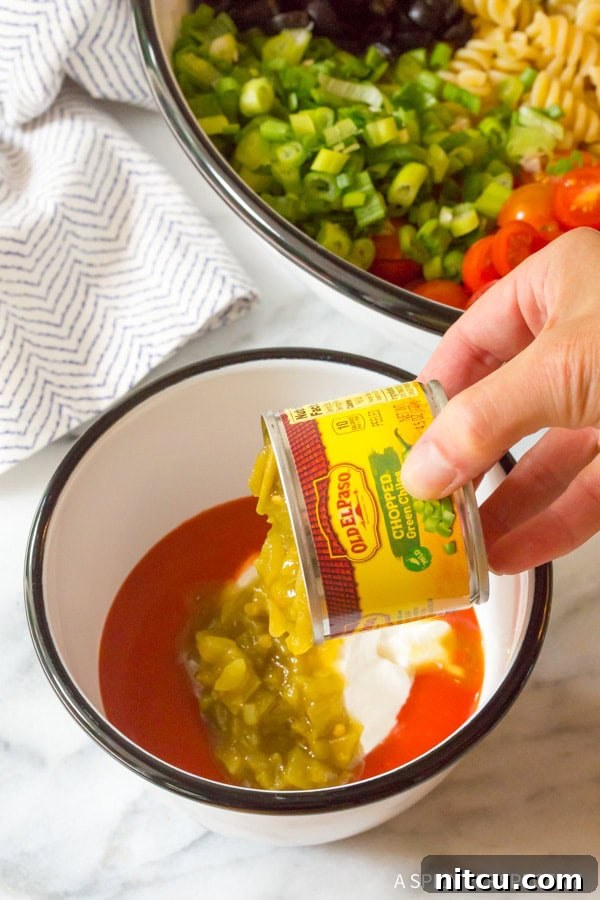Step-by-step for making Chicken Taco Pasta Salad
