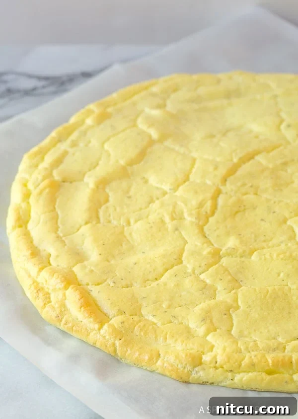 Cloud bread after being baked.