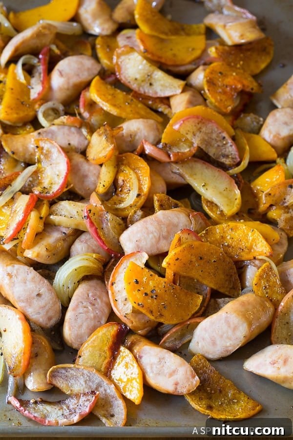 Chicken Sausage Apple Squash Sheet Pan Dinner Recipe