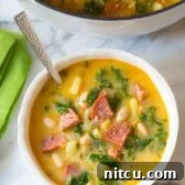 Caldo Verde Soup in a bowl