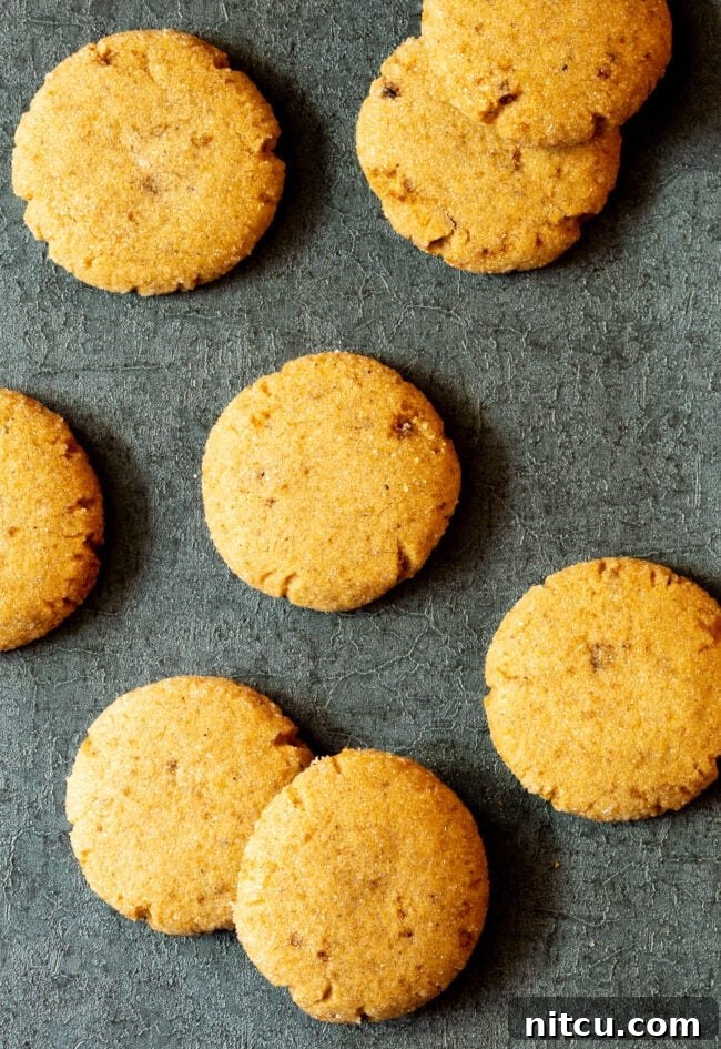 Chewy Brown Butter Sugar Cookies Recipe overhead shot, displaying golden perfection.