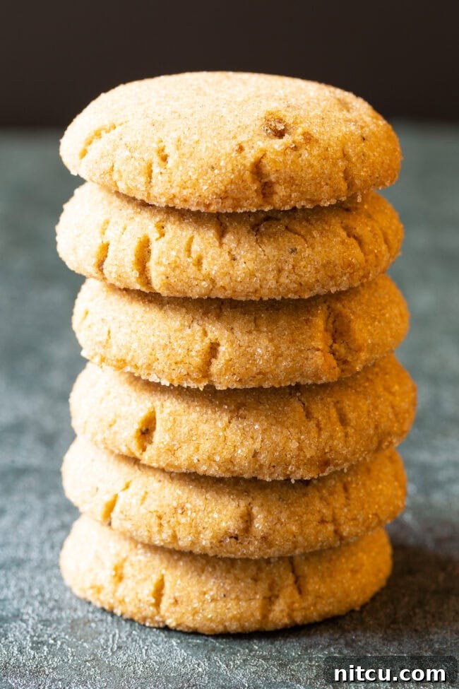 Best Brown Butter Sugar Cookies Recipe 6 stacked on a plate.