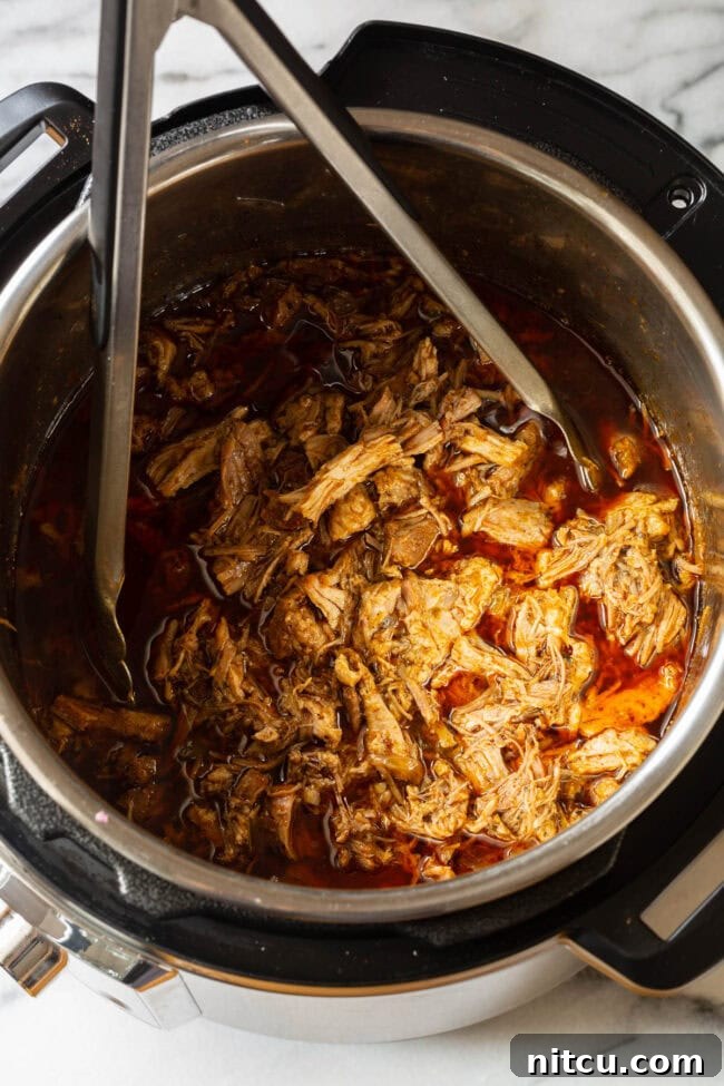 Shredded pork in the Instant Pot, infused with delicious flavors