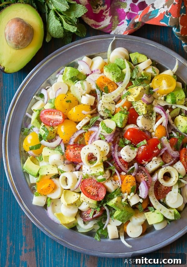Hearts of Palm Salad Recipe with Brazilian Vinaigrette - overhead shot on platter