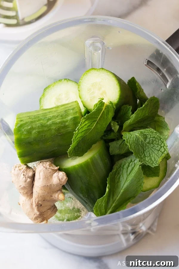 Ingredients for agua fresca in the blender before being blended. 