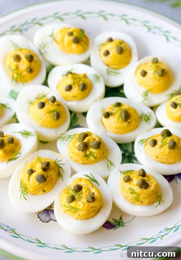 Angel Eggs Recipe with capers and fresh dill