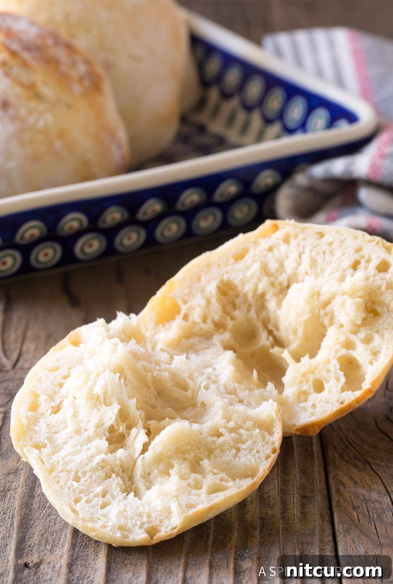 Perfect Authentic Croatian Bread Recipe - open so the air bubble are apparent.