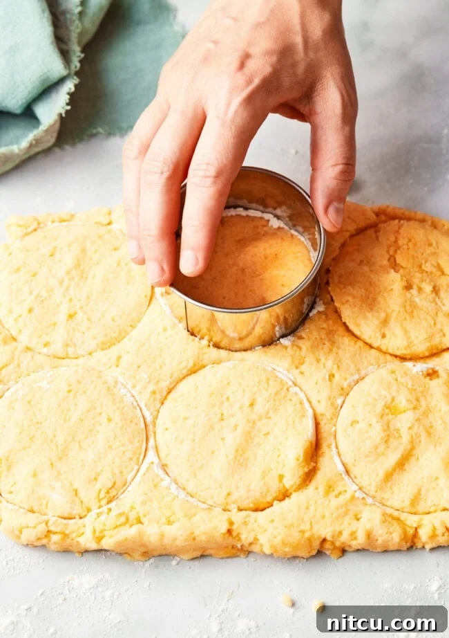 How to Make Strawberry Shortcake - cutting dough