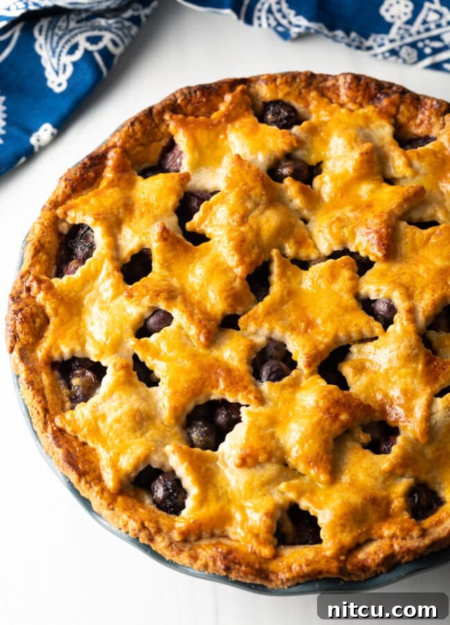 Delicious Baked Blueberry Pie with Almond Crust