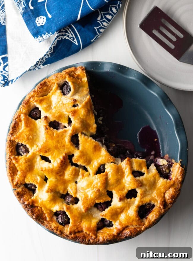 Easy Blueberry Pie Recipe with Flaky Almond Flour Pie Crust