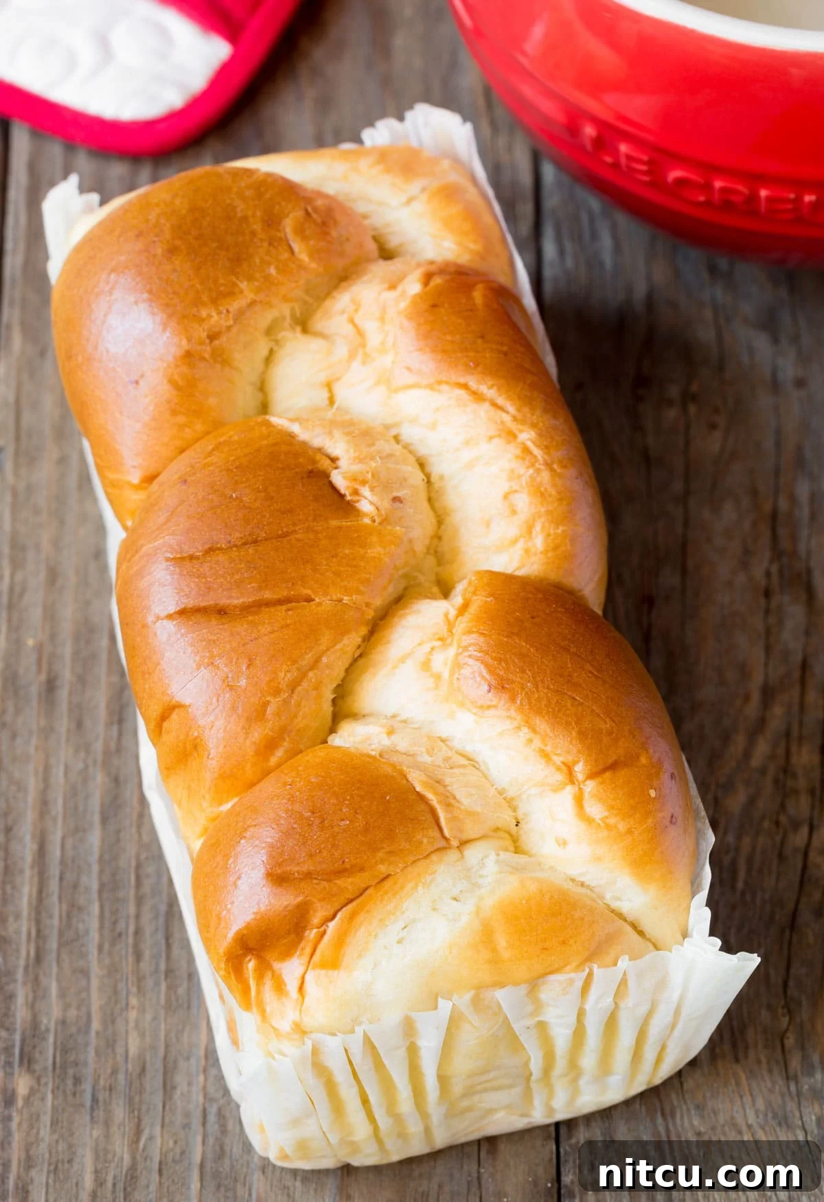 Loaf of brioche bread.