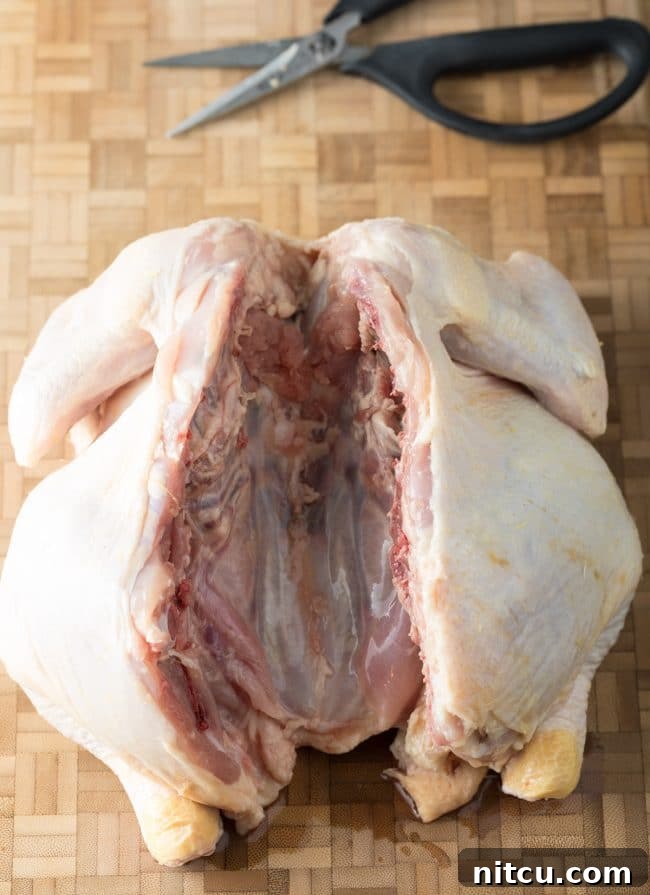 Step 2: The Spatchcocked Chicken Ready for Seasoning