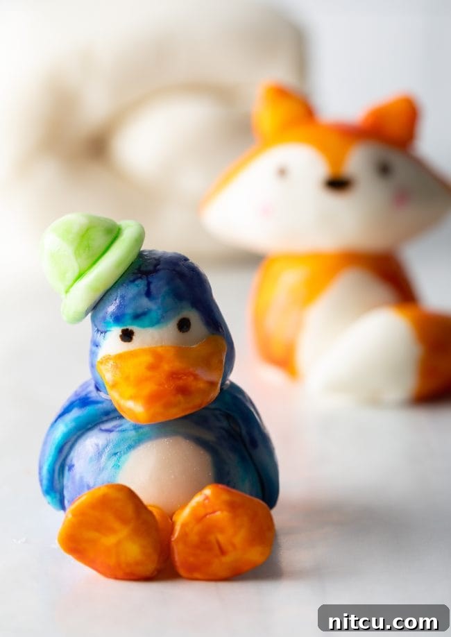 Fondant duck figurine. 