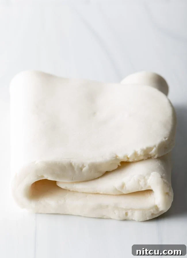 Folded fondant. 