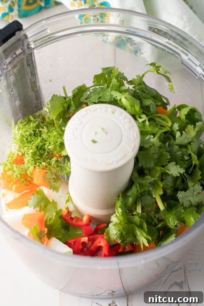 Making Caribbean Shrimp Burger Recipe - raw ingredients ready for mixing