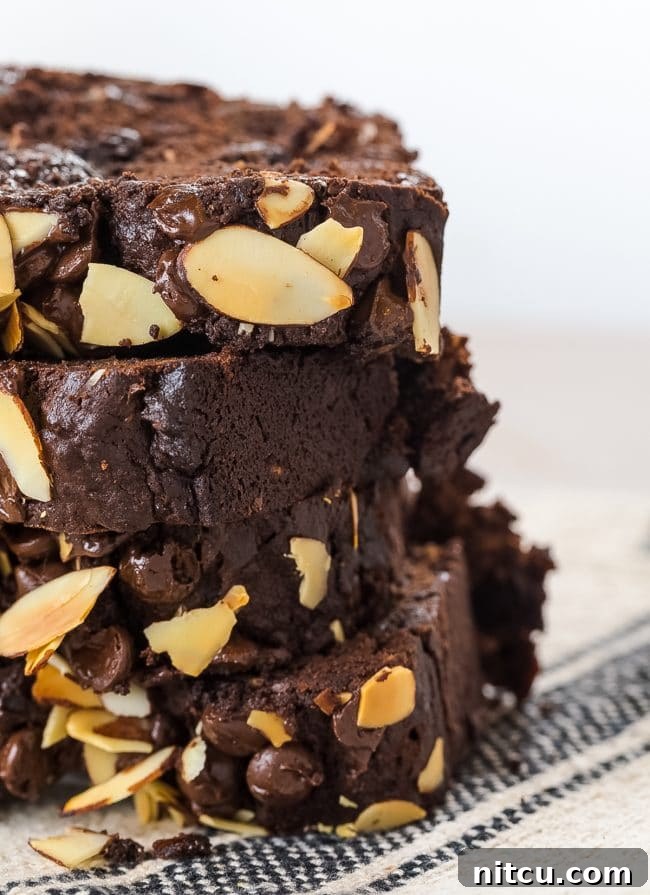Double Chocolate Banana Bread Recipe - close up