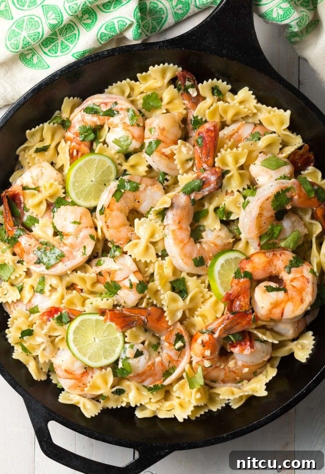 Cilantro Lime Shrimp Pasta Recipe (Stovetop or Instant Pot!) ASpicyPerspective instantpot pressurecooker onepot pasta shrimp