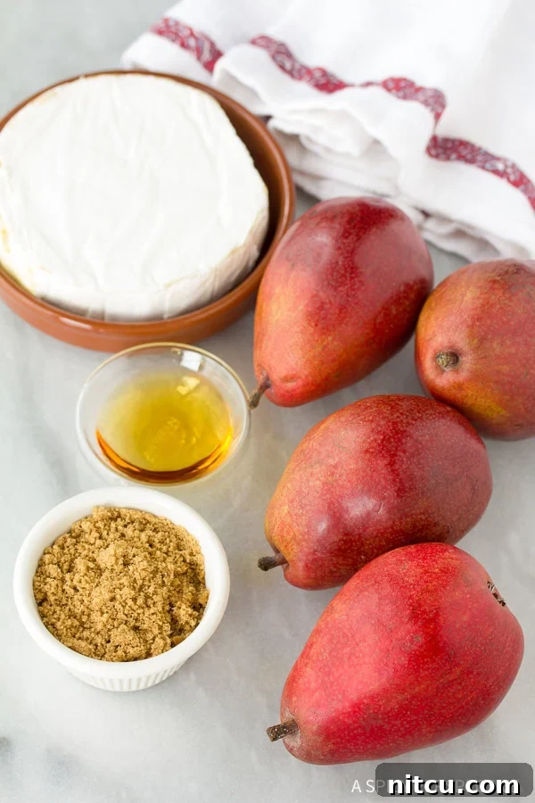 Ingredients for Pear and Brie Tart Recipe