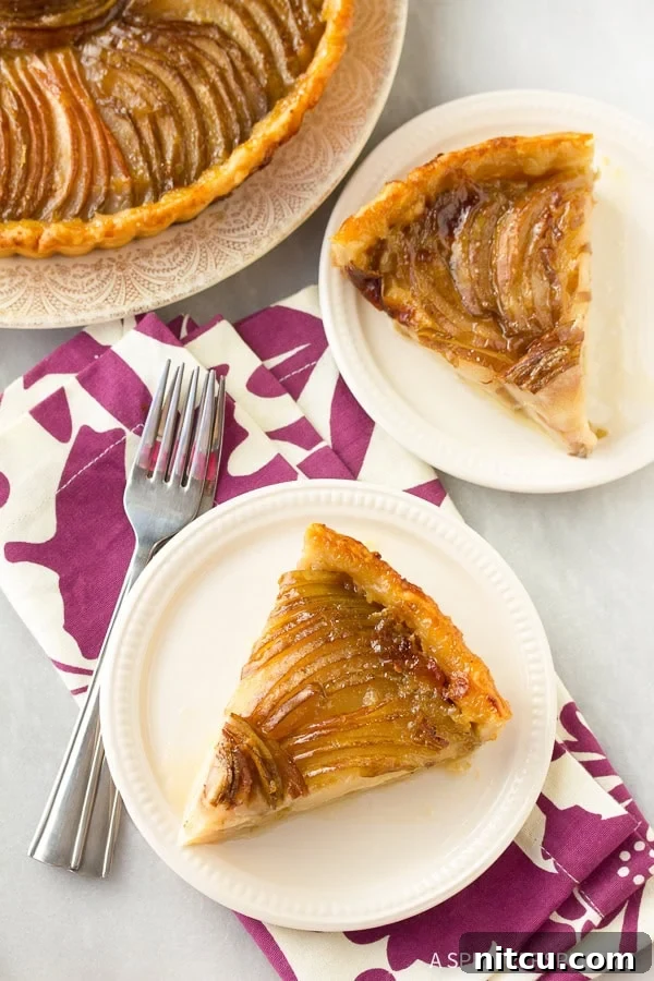 Brie Tart Recipe sliced on plates