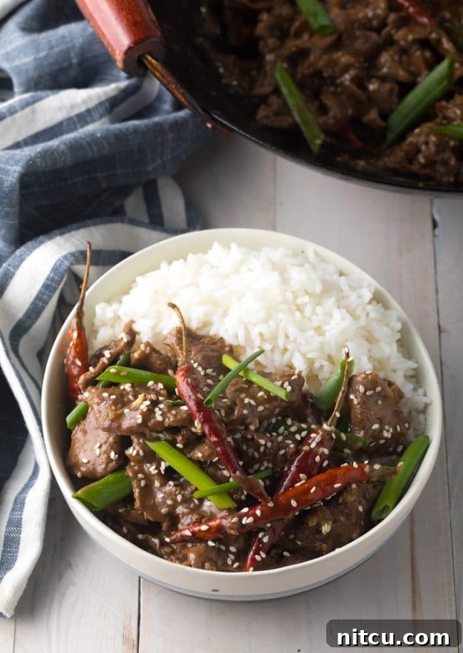 Serve this sesame beef with a side of white rice