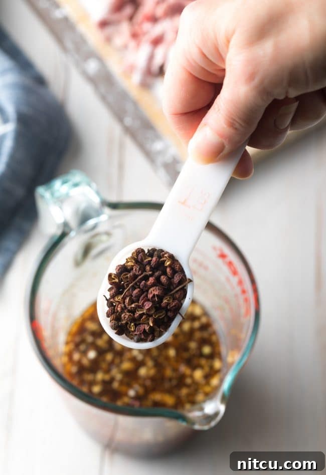 These are the Szechuan Peppercorns - hot and spicy!