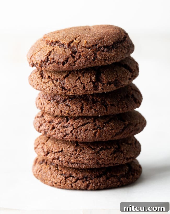 Best Chocolate Snickerdoodles - Cookies stacked invitingly on a platter