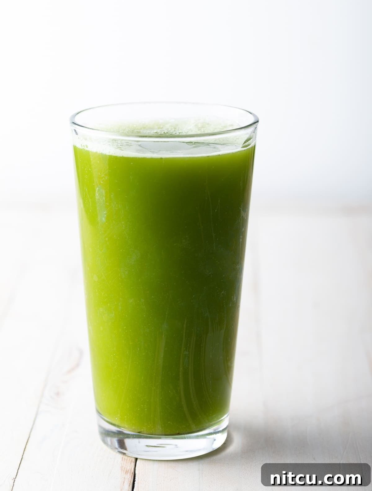 Glass of celery juice. 