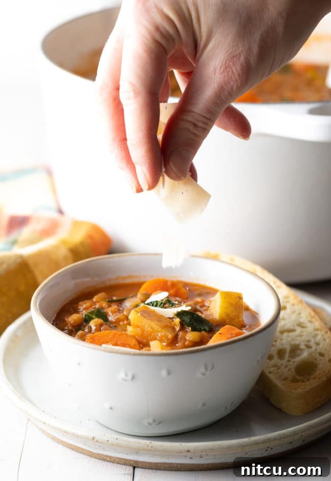 Hearty Crock Pot Lentil Soup, a comforting and easy vegetarian meal prepared in a slow cooker.