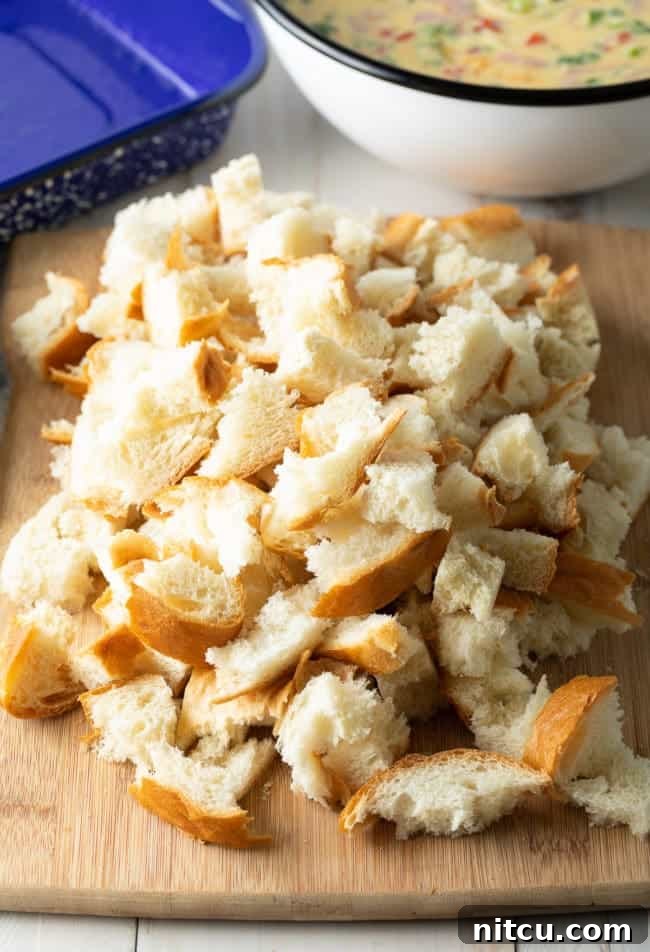 French bread for breakfast strata