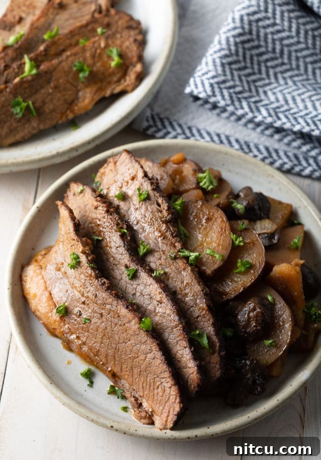 crock pot beef brisket with potatoes and onions