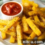 A small image of baked polenta fries.